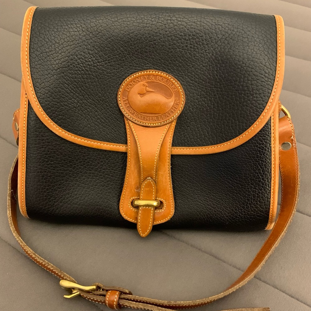 DOONEY & BOURKE Vintage Black Pebbled Leather Crossbody Purse